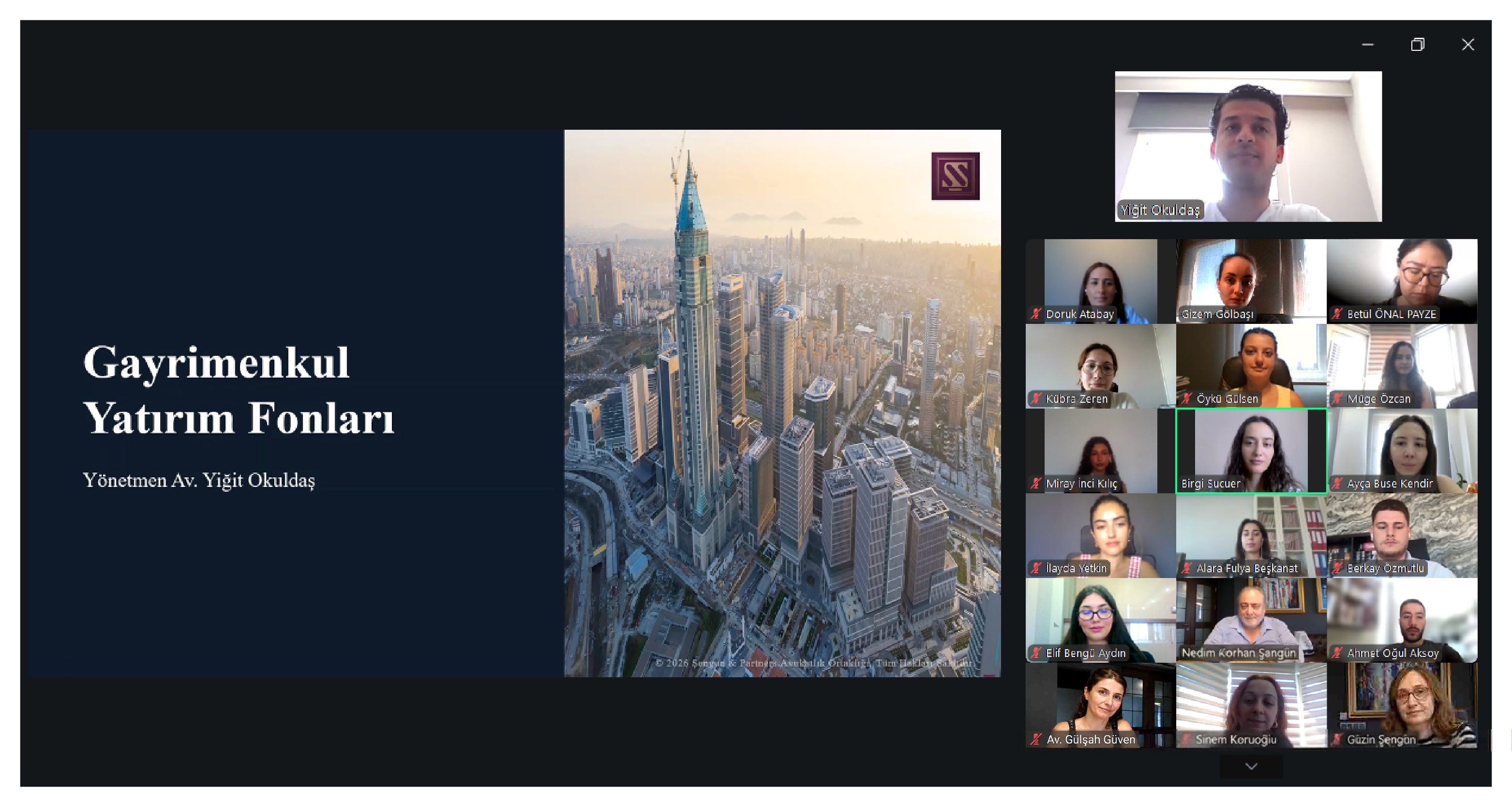 Şengün & Partners Held an Internal Webinar on Real Estate Investment Funds